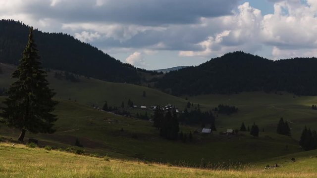 Time lapse over Tara Motilor Apuseni National Park Transylvania Romania
