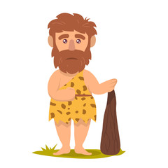 Cute caveman pre-historic mascot design illustration