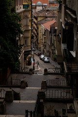 Narrow city streets and stairs