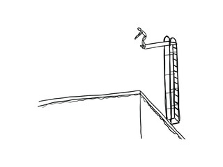 doodle figure diving