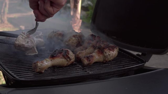 4k-24. BBQ chicken medium shot