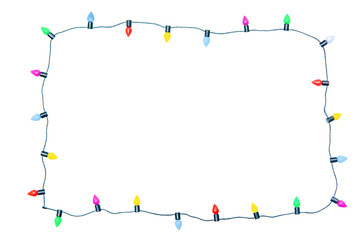 Obraz premium Christmas lights string isolated on white background With clipping path..