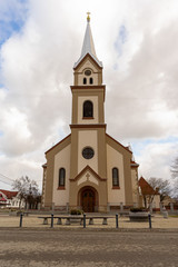 Fototapeta premium View the roman catholic church Saint Vendelin on a clear sky