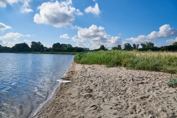Fototapeta premium Ein Strand am Bodden an der Ostsee bei der Insel Rügen