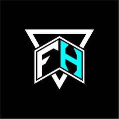 The letter F H monogram is perfect for game initials, greeting cards, logos, posters and more