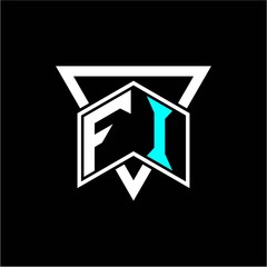 The letter F I monogram is perfect for game initials, greeting cards, logos, posters and more