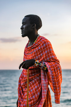 Maasai Man on the beach