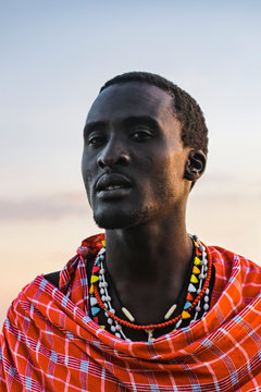 Maasai Man in traditional clothes