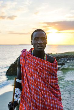 Maasai Man on the beach