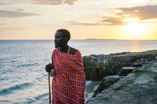 Maasai Man on the beach