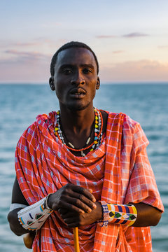 Maasai Man on the beach