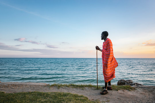 Maasai Man on the beach
