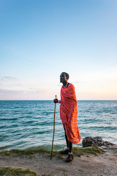 Maasai Man on the beach