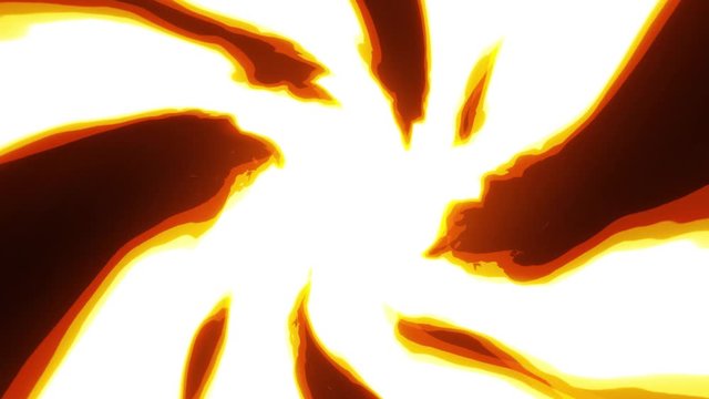 Comics Manga Fire Fx Dynamic Action Patterns/ 4k animation of a comics cartoon 2d fire and flames effect with posterized burning waves patterns