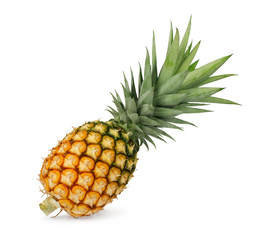 A whole of fresh pineapple fruits isolated on white background.