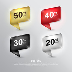 Ribbon Sale set color Premium on Background White