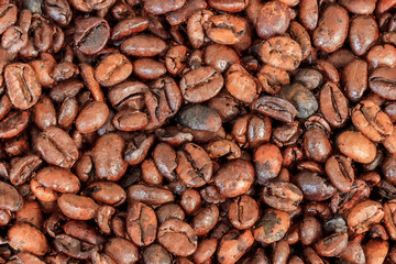 Roasted coffee beans, background
