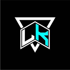 The letter L K monogram is perfect for game initials, greeting cards, logos, posters and more