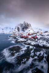Famous tourist attraction Hamnoy fishing village on Lofoten Islands.