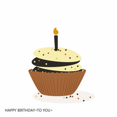 Holiday cupcake vector icon 