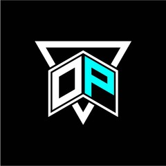 The letter O P monogram is perfect for game initials, greeting cards, logos, posters and more