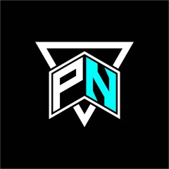 The letter P N monogram is perfect for game initials, greeting cards, logos, posters and more