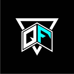 The letter Q F monogram is perfect for game initials, greeting cards, logos, posters and more