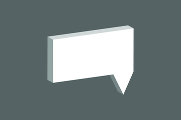 Speech bubble 3d isometric abstract. 