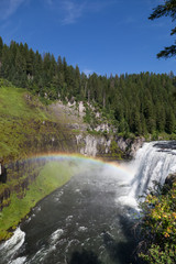Upper Mesa Falls with Rainbow