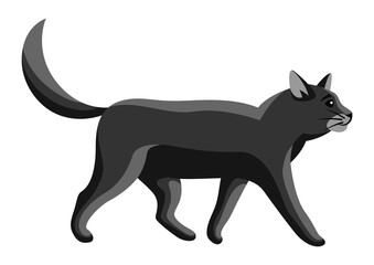 Stylized illustration of going cat.