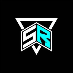 The letter S R monogram is perfect for game initials, greeting cards, logos, posters and more