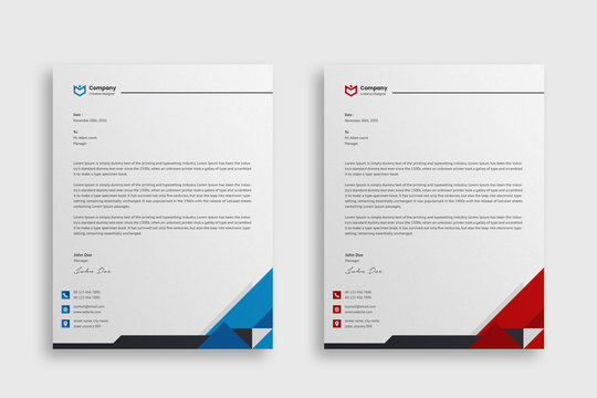 Abstract Corporate Business Style Letterhead Design Vector Template For Your Project. Simple And Clean Print Ready Design, Elegant Flat Design Vector Illustration.