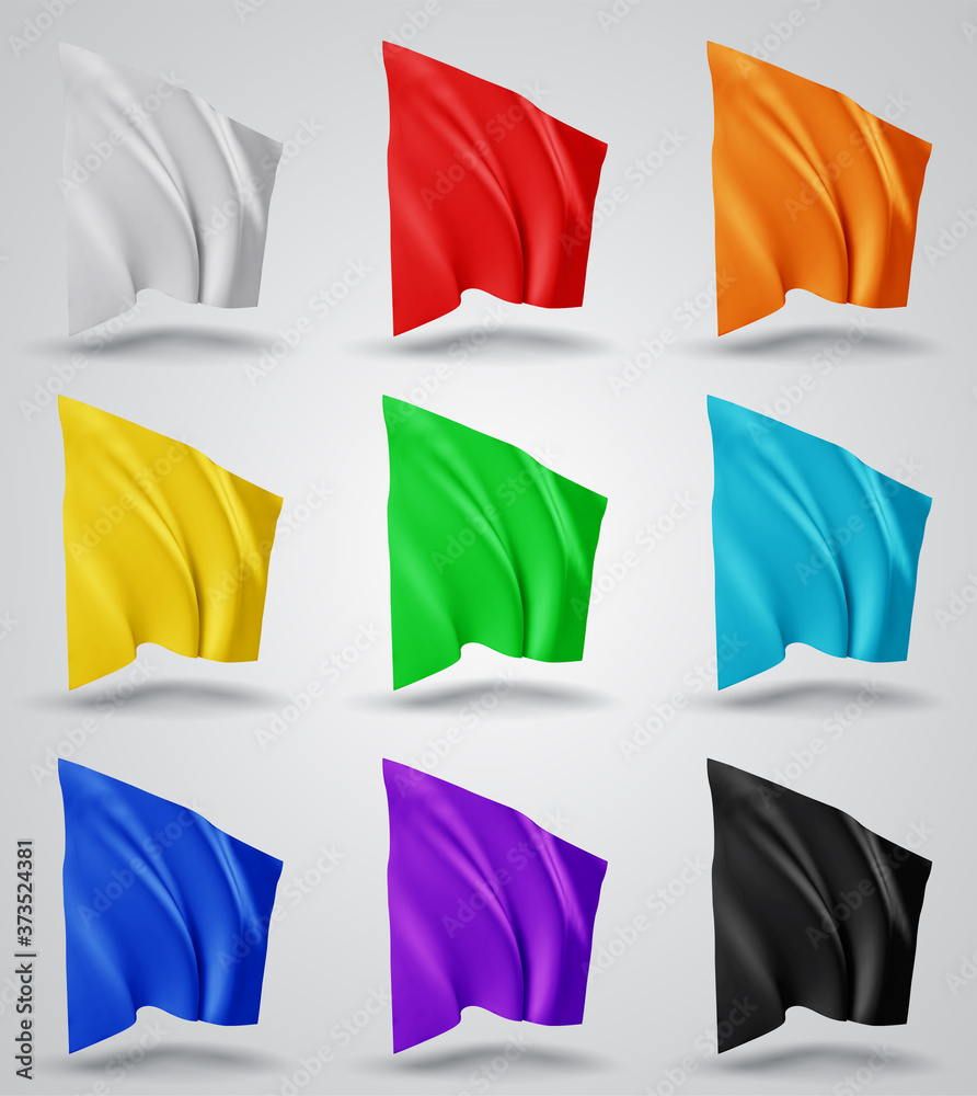 Wall mural set of multi-colored vector flags on a white background