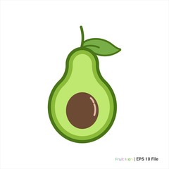 Avocado fruit outline icon vector design. isolated on white background