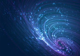 Obraz premium vector chaotic spiral on blue background