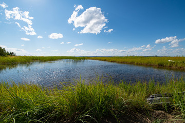 Landscape with a reservoir