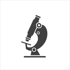 Microscope flat icon. Vector illustration