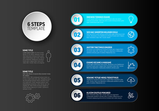 Progress Infographic with Six Blue Steps