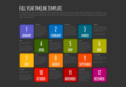  Full Year Infographic Dark Timeline Layout