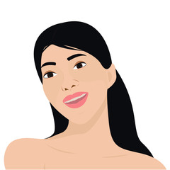 Woman smiling face vector icon