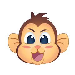 Cartoon of a cute monkey emoji - Vector