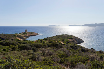 Coast of South Sardinia on a summer day