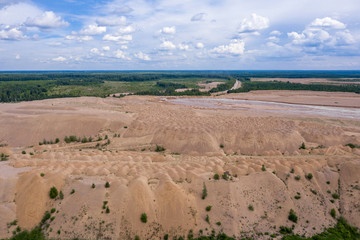 Sand pit near the village of Khromtsovo on a sunny summer day.