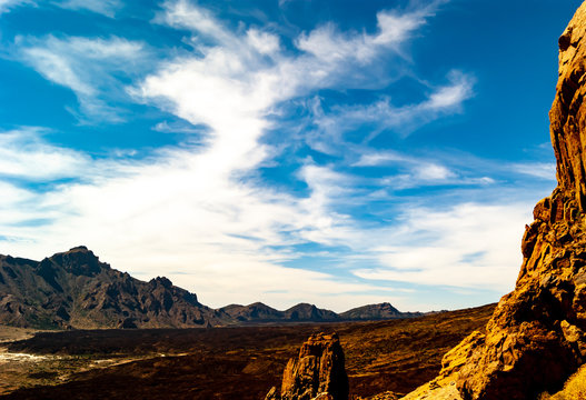 Beautiful sky and view of Teide volcano, Tenerife Island, Spain