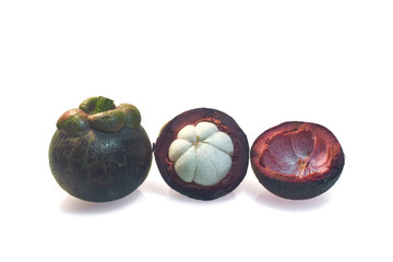 A beautiful mangosteen on a white background
