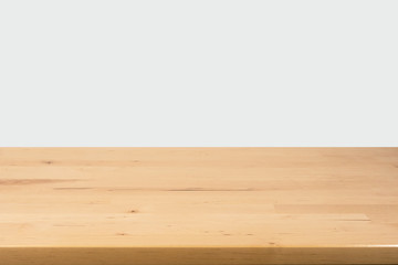wood countertop and bar display with white isolated background