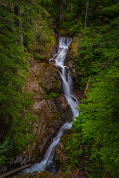 Eastside Trail Waterfall At Mount Rainier National Park