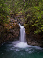 Fototapeta na wymiar Eastside Trail Waterfall At Mount Rainier National Park