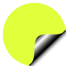 round sticker banner note with egde corner