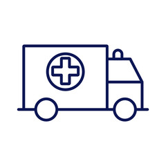 ambulance car vehicle line style icon